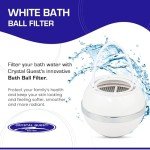 Crystal Quest White Bath Ball Water Filter – Reduces Contaminants for Softer, Smoother Skin - BPA Free