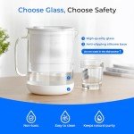 Waterdrop Glass Water Filter Pitcher with 1 Filter, Eco-Friendly, with NSF 53&42&372 Certified Filter, 7-Cup, Reduces PFOA/PFOS, Chlorine, Cadmium, Copper, Mercury, White