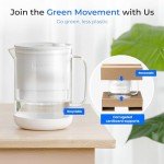 Waterdrop Glass Water Filter Pitcher with 1 Filter, Eco-Friendly, with NSF 53&42&372 Certified Filter, 7-Cup, Reduces PFOA/PFOS, Chlorine, Cadmium, Copper, Mercury, White