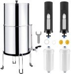 Gravity-Fed Water Filter System with 2 Carbon Filters
