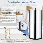 Gravity-Fed Water Filter System with 2 Carbon Filters