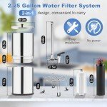 Gravity-Fed Water Filter System with 2 Carbon Filters