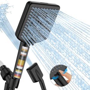 Filtered Shower Head - Matte Black, 6 Modes