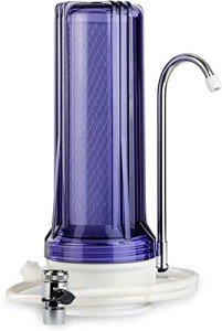 iSpring CKC1C Countertop Drinking Water Filtration System with Carbon Filter, 2.5" x 10", Clear