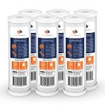 Aquaboon Carbon Water Filter Replacement Cartridge CTO 5 Micron 10 x 2.5" Water Filter for Whole House & Under Sink & Countertop System Compatible with WHEF-WHWC, WHKF-WHWC, WFPFC8002, FXWTC, 6-PACK