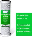 iSpring CKC1C Countertop Drinking Water Filtration System with Carbon Filter, 2.5" x 10", Clear