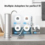 Waterdrop Countertop Water Filter, NSF/ANSI 42&372 Certified,5-Stage Stainless Steel Faucet Water Filter for 8000 Gallons, Reduces Heavy Metals, Bad Odor and 99% Chlorine,WD-CTF-01(1 Filter Included)