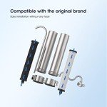 GLACIER FRESH Countertop Filter System, Stainless Steel Countertop Filter, Double Filtration with a Carbon Rod and PP Cotton Filter Element, 8000 Gallons Faucet Water Filter (2 Filter Included)
