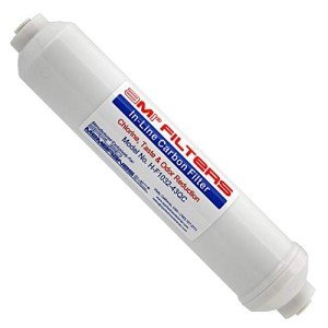 Inline Carbon Water Filter | 10" Length | 1/4" Quick Connect In/Out (1/4" QC) | For Chlorine Taste & Odor or Post Filter for Home RO | RO Stage 5 Polishing Filter