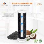 Aquaboon Carbon Water Filter Replacement Cartridge CTO 5 Micron 10 x 2.5" Water Filter for Whole House & Under Sink & Countertop System Compatible with WHEF-WHWC, WHKF-WHWC, WFPFC8002, FXWTC, 6-PACK