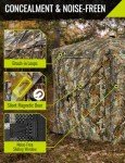 TIDEWE Hunting Blind 270°See Through with Silent Magnetic Door & Sliding Windows, 2-3 Person Pop Up Ground Blind with Carrying Bag, 300D Portable Resilient Hunting Tent for Deer Hunting(Camouflage)