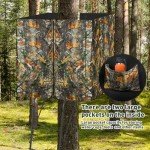 Emsiok Four-Sided Hunting Tree Stand Blinds Kit, 142" x 35" Treestand Camo Blind Cover Universal 2 Man Ladder Stand Blind Camouflage Stand Accessories with Zipper Pockage Storage Bag for Deer Hunting