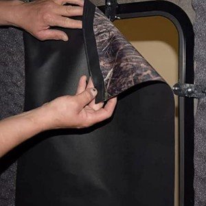 Banks Outdoors ST4CUR Hunting Blind Camouflage Curtain Kit with Magnetic Window Attachment Strips and Black Background for Stump 4 Box Blind