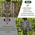 Emsiok Four-Sided Hunting Tree Stand Blinds Kit, 142" x 35" Treestand Camo Blind Cover Universal 2 Man Ladder Stand Blind Camouflage Stand Accessories with Zipper Pockage Storage Bag for Deer Hunting