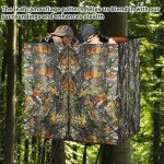 Emsiok Four-Sided Hunting Tree Stand Blinds Kit, 142" x 35" Treestand Camo Blind Cover Universal 2 Man Ladder Stand Blind Camouflage Stand Accessories with Zipper Pockage Storage Bag for Deer Hunting