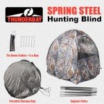 THUNDERBAY Run & Gun 60" x 60" 1-2 Pereson Pop-Up Ground Blind, 4-Panel Spring Steel Hunting Bilnd for Deer, Turkey Duck Hunting, Bow Hunting, JX Forest Camo