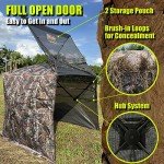 LUCKUNTER 360 Degree See Through Hunting Blind Extra Large Tall (78X78X80 inch) 2/3/4 Person Ground Camouflage Pop Up Hunting Blind for Turkey Deer Hunting