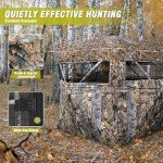 TYRSEN Hunting Blind 360°See Through Ground Blind Full Open Door Deer Blind Camouflage 2-3Person Deer Blind with Silent Sliding Windows, Portable Hunting Tent for Deer Hunting
