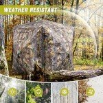 TYRSEN Hunting Blind 360°See Through Ground Blind Full Open Door Deer Blind Camouflage 2-3Person Deer Blind with Silent Sliding Windows, Portable Hunting Tent for Deer Hunting