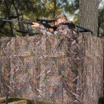 Hunting Tree Stand Blind Cover - 110'' X 40'' Big 2-3 Person Treestand Camo Blind Cover, Universal Camouflage Ground Blind with Quiet Zipper, Outdoor Hunting Gear Accessories for Deer Turkey
