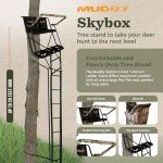 MUDDY The Skybox Deluxe 20 Foot 1 Person Deer Hunting Ladderstand, Climbing Tree Stand with Blind Kit, Adjustable Shooting Rail and Flex-Tek Seat