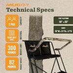 MUDDY The Skybox Deluxe 20 Foot 1 Person Deer Hunting Ladderstand, Climbing Tree Stand with Blind Kit, Adjustable Shooting Rail and Flex-Tek Seat