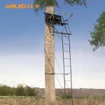 MUDDY The Skybox Deluxe 20 Foot 1 Person Deer Hunting Ladderstand, Climbing Tree Stand with Blind Kit, Adjustable Shooting Rail and Flex-Tek Seat
