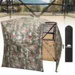 Rhino Valley Hunting Blind 360° See Through, 3-4 Person Pop Up Ground Blinds with Carrying Bag, Portable Resilient Hunting Tent with Silent Magnetic Door & Sliding Windows for Deer Turkey Hunting