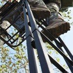 Muddy 20" Tall Tree Stand, Single Steel Ladder with Adjustable Padded Shooting Rail and Flip-back Footrest, for Big Game & Hunting, Black, 1 Pack