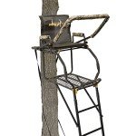 Muddy Deer Hunting Climbing Adjustable Quiet Heavy-Duty Huntsman Deluxe 17 ft 1-Person Ladder Tree Stand, Black