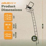 Muddy Deer Hunting Climbing Adjustable Quiet Heavy-Duty Huntsman Deluxe 17 ft 1-Person Ladder Tree Stand, Black