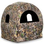 MOFEEZ Hunting Blind, 270°View with Silent Zipper Windows 1-2 Pereson Ground Deer Blind Pop Up Tent with Portable Bag and Tent Stakes (Camo, 60 "Lx60 Wx64 H) Single Blind