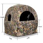 MOFEEZ Hunting Blind, 270°View with Silent Zipper Windows 1-2 Pereson Ground Deer Blind Pop Up Tent with Portable Bag and Tent Stakes (Camo, 60 "Lx60 Wx64 H) Single Blind
