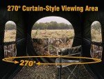 MOFEEZ Hunting Blind, 270°View with Silent Zipper Windows 1-2 Pereson Ground Deer Blind Pop Up Tent with Portable Bag and Tent Stakes (Camo, 60 "Lx60 Wx64 H) Single Blind