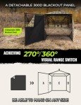 TIDEWE Hunting Blind, 360°Silent See Through Blind with Swing Door, 2-3 Person 300D Pop Up Ground Blind with Detachable Blackout Panel & Carrying Bag, Portable Resilient Hunting Tent for Deer Hunt