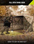 TIDEWE Hunting Blind, 360°Silent See Through Blind with Swing Door, 2-3 Person 300D Pop Up Ground Blind with Detachable Blackout Panel & Carrying Bag, Portable Resilient Hunting Tent for Deer Hunt