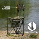 Extra Large Folding Tripod Stool with Backrest