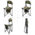 Extra Large Folding Tripod Stool with Backrest