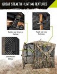 TIDEWE Hunting Blind, 360°Silent See Through Blind with Swing Door, 2-3 Person 300D Pop Up Ground Blind with Detachable Blackout Panel & Carrying Bag, Portable Resilient Hunting Tent for Deer Hunt