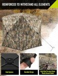 TIDEWE Hunting Blind, 360°Silent See Through Blind with Swing Door, 2-3 Person 300D Pop Up Ground Blind with Detachable Blackout Panel & Carrying Bag, Portable Resilient Hunting Tent for Deer Hunt