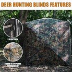 ShedOFF Hunting Blind 1-3 Person with Portable Hunting Chair, 270 Degree See Through Pop up Ground Blinds for Deer Turkey Duck Hunting, Bow Hunting Adjust Windows with Silent Zipper(CAMO BrownTree)