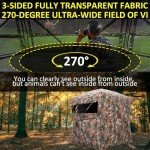 ITEFDTUTNE Portable Hunting Blind 270° See Through with Carrying Bag, 2-3 Person Pop Up Ground Blinds with Silent Magnetic Door & Sliding Windows, Resilience Hunting Tent for Deer & Turkey Hunting