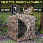 ITEFDTUTNE Portable Hunting Blind 270° See Through with Carrying Bag, 2-3 Person Pop Up Ground Blinds with Silent Magnetic Door & Sliding Windows, Resilience Hunting Tent for Deer & Turkey Hunting