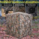 ITEFDTUTNE Portable Hunting Blind 270° See Through with Carrying Bag, 2-3 Person Pop Up Ground Blinds with Silent Magnetic Door & Sliding Windows, Resilience Hunting Tent for Deer & Turkey Hunting