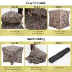 ITEFDTUTNE Portable Hunting Blind 270° See Through with Carrying Bag, 2-3 Person Pop Up Ground Blinds with Silent Magnetic Door & Sliding Windows, Resilience Hunting Tent for Deer & Turkey Hunting