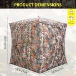 ITEFDTUTNE Portable Hunting Blind 270° See Through with Carrying Bag, 2-3 Person Pop Up Ground Blinds with Silent Magnetic Door & Sliding Windows, Resilience Hunting Tent for Deer & Turkey Hunting