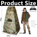 RunNico Hunting Blind Tent, 75''x47''x47'' Higher 1-Person Ground Blind Tent with Around Zipper Windows, Portable Hunter Camouflage Tent for Outdoor Ground Deer Hunting