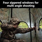 RunNico Hunting Blind Tent, 75''x47''x47'' Higher 1-Person Ground Blind Tent with Around Zipper Windows, Portable Hunter Camouflage Tent for Outdoor Ground Deer Hunting