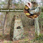 RunNico Hunting Blind Tent, 75''x47''x47'' Higher 1-Person Ground Blind Tent with Around Zipper Windows, Portable Hunter Camouflage Tent for Outdoor Ground Deer Hunting
