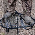 Hawk COMBAT Durable Compact Steel Tree Stand with 21 by 27 Inch Platform, Adjustable Seat and Full Body Safety Harness for Outdoor Hunting